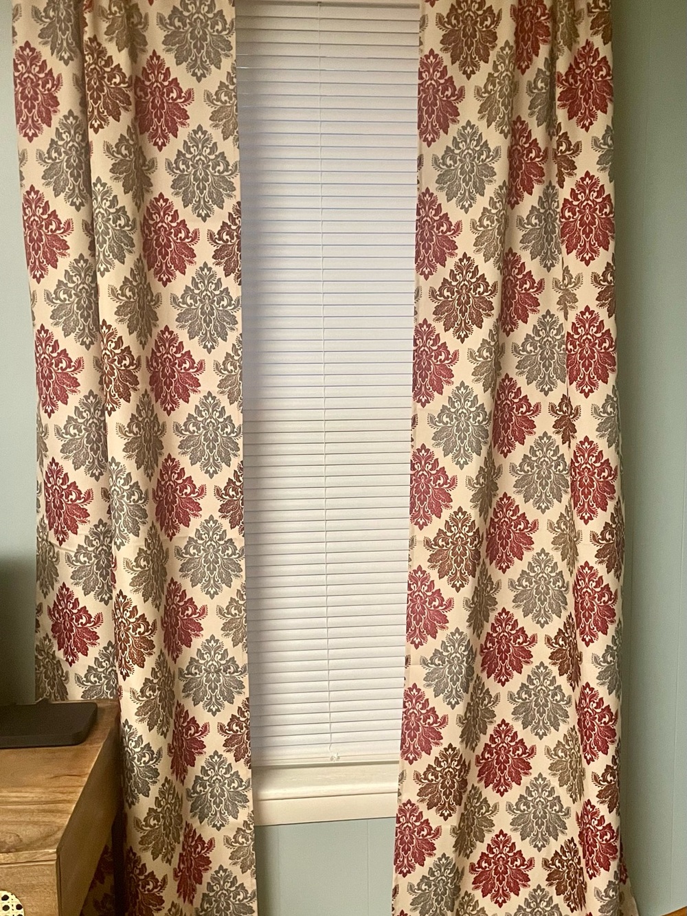 Classic Damask Window Curtain Panels